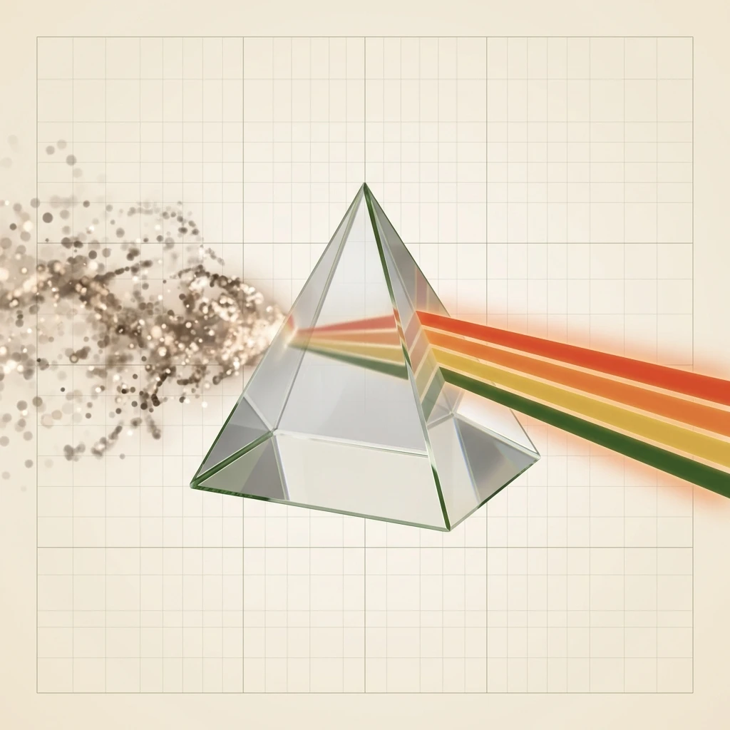 Visualization of an agentic research workflow with verification surfaces - prism metaphor showing transformation from chaotic chat to verified artifacts